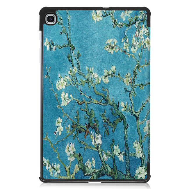 Hoes voor de Samsung Galaxy S6 Lite (2024) / Samsung Galaxy Tab S6 Lite (2022/2020) - 10.4 Inch - Tri-Fold Book Case - Witte Bloesem