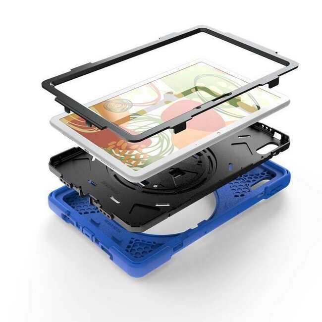Tablet hoes geschikt voor Huawei MatePad 10.4 (2022) - Hand Strap Armor Case - Blauw
