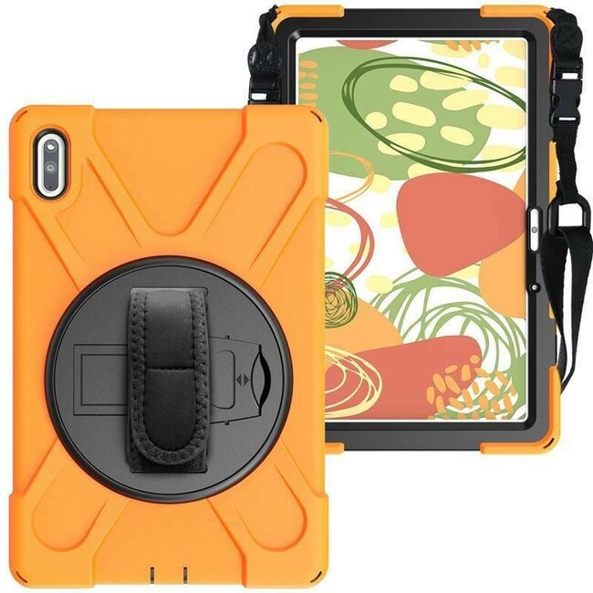 Tablet hoes geschikt voor Huawei MatePad 10.4 (2022) - Hand Strap Armor Case - Oranje