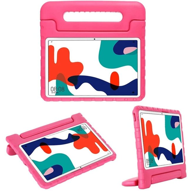 Case2go - Hoes geschikt voor Huawei MatePad 10.4 (2022) - Schokbestendige case met handvat - Magenta