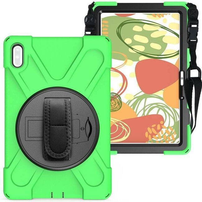 Tablet hoes geschikt voor Huawei MatePad 10.4 (2022) - Hand Strap Armor Case - Groen