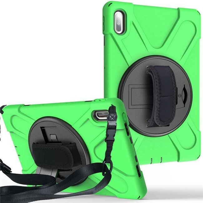 Tablet hoes geschikt voor Huawei MatePad 10.4 (2022) - Hand Strap Armor Case - Groen