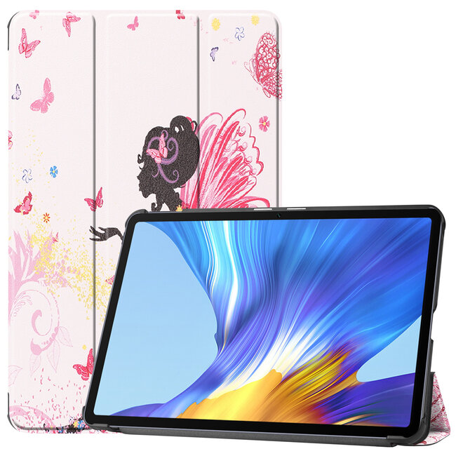 Tablet hoes geschikt voor Huawei MatePad 10.4 (2022) - Tri-Fold Book Case - Met Auto Wake/Sleep functie - Flower Fairy