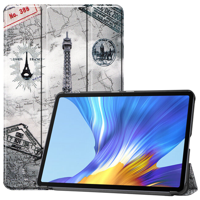 Tablet hoes geschikt voor Huawei MatePad 10.4 (2022) - Tri-Fold Book Case - Met Auto Wake/Sleep functie - Eiffeltoren