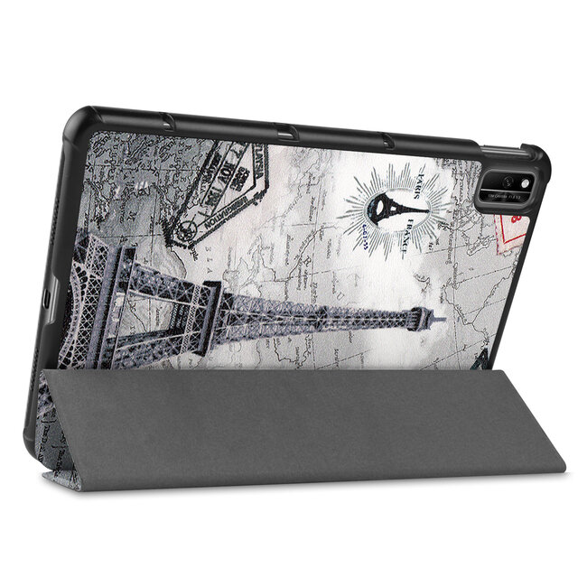 Tablet hoes geschikt voor Huawei MatePad 10.4 (2022) - Tri-Fold Book Case - Met Auto Wake/Sleep functie - Eiffeltoren