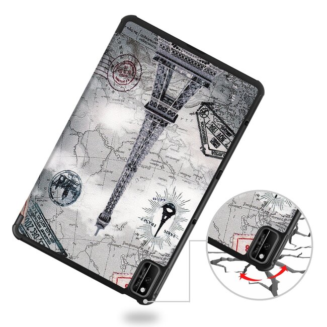 Tablet hoes geschikt voor Huawei MatePad 10.4 (2022) - Tri-Fold Book Case - Met Auto Wake/Sleep functie - Eiffeltoren