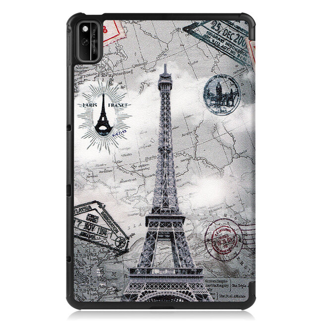 Tablet hoes geschikt voor Huawei MatePad 10.4 (2022) - Tri-Fold Book Case - Met Auto Wake/Sleep functie - Eiffeltoren