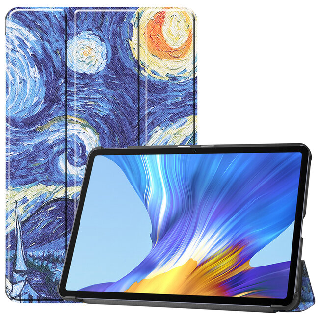 Tablet hoes geschikt voor Huawei MatePad 10.4 (2022) - Tri-Fold Book Case - Met Auto Wake/Sleep functie - Sterrenhemel
