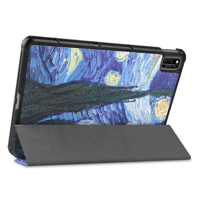 Tablet hoes geschikt voor Huawei MatePad 10.4 (2022) - Tri-Fold Book Case - Met Auto Wake/Sleep functie - Sterrenhemel