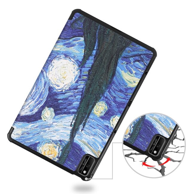 Tablet hoes geschikt voor Huawei MatePad 10.4 (2022) - Tri-Fold Book Case - Met Auto Wake/Sleep functie - Sterrenhemel