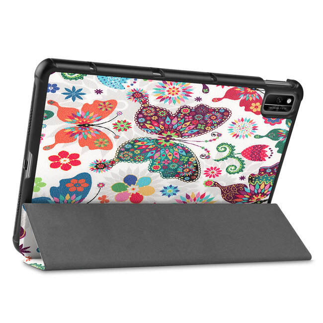 Tablet hoes geschikt voor Huawei MatePad 10.4 (2022) - Tri-Fold Book Case - Met Auto Wake/Sleep functie - Vlinders