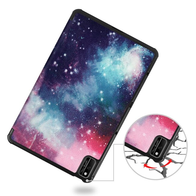 Tablet hoes geschikt voor Huawei MatePad 10.4 (2022) - Tri-Fold Book Case - Met Auto Wake/Sleep functie - Galaxy