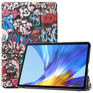 Case2go Tablet hoes geschikt voor Huawei MatePad 10.4 (2022) - Tri-Fold Book Case - Met Auto Wake/Sleep functie - Graffiti