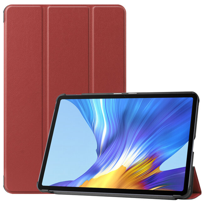 Tablet hoes geschikt voor Huawei MatePad 10.4 (2022) - Tri-Fold Book Case - Met Auto Wake/Sleep functie - Donker Rood