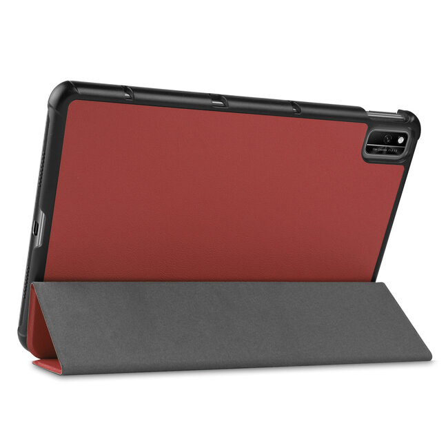 Tablet hoes geschikt voor Huawei MatePad 10.4 (2022) - Tri-Fold Book Case - Met Auto Wake/Sleep functie - Donker Rood