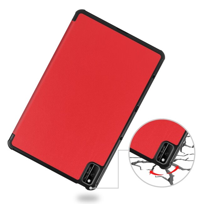 Tablet hoes geschikt voor Huawei MatePad 10.4 (2022) - Tri-Fold Book Case - Met Auto Wake/Sleep functie - Rood