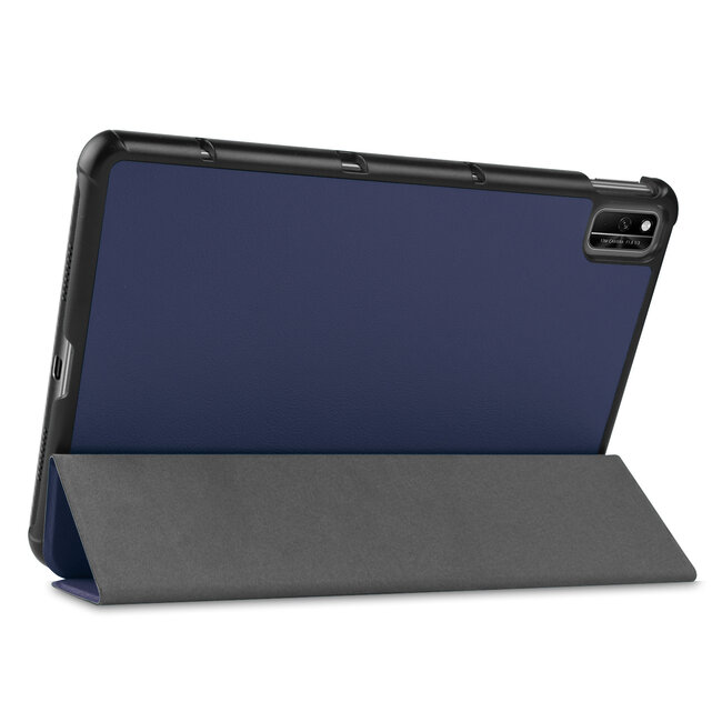 Tablet hoes geschikt voor Huawei MatePad 10.4 (2022) - Tri-Fold Book Case - Met Auto Wake/Sleep functie - Donker Blauw