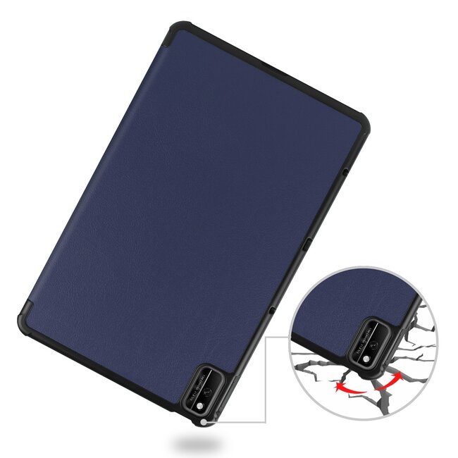 Tablet hoes geschikt voor Huawei MatePad 10.4 (2022) - Tri-Fold Book Case - Met Auto Wake/Sleep functie - Donker Blauw