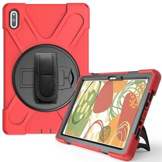Case2go Tablet hoes geschikt voor Huawei MatePad 10.4 (2022) - Hand Strap Armor Case - Rood