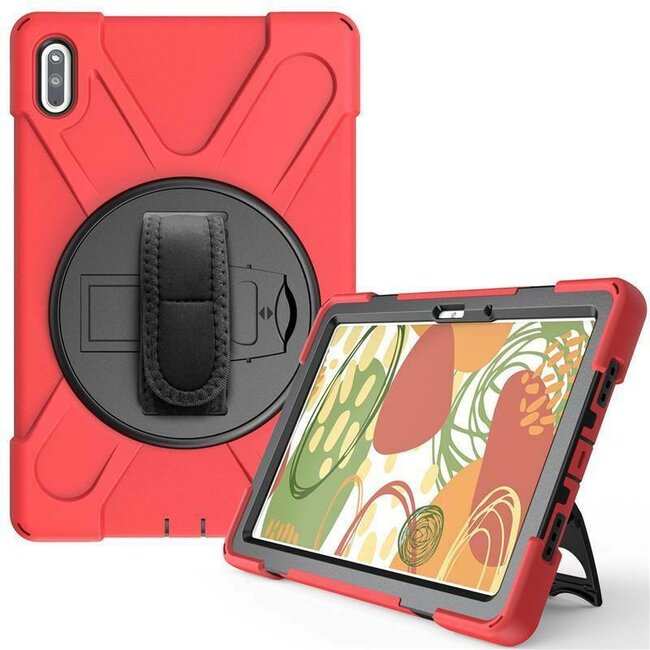 Tablet hoes geschikt voor Huawei MatePad 10.4 (2022) - Hand Strap Armor Case - Rood