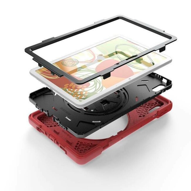 Tablet hoes geschikt voor Huawei MatePad 10.4 (2022) - Hand Strap Armor Case - Rood