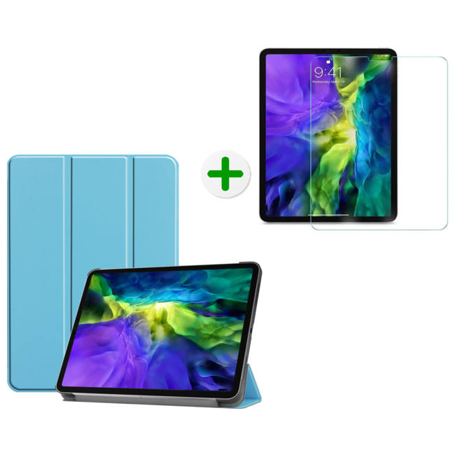 iPad Pro 2021 Hoes en Screenprotector - 11 inch - Tablet hoes en Screenprotector - Licht Blauw