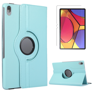 Case2go Case2go - Tablet hoes geschikt voor Lenovo Tab P11 Pro - Draaibare Book Case + Screenprotector - 11.5 inch - Licht Blauw