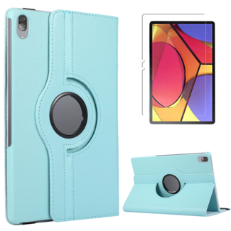 Case2go Case2go - Tablet hoes geschikt voor Lenovo Tab P11 - Draaibare Book Case + Screenprotector - 11 inch - Licht Blauw