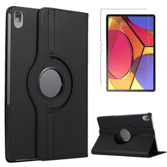 Case2go Case2go - Tablet hoes geschikt voor Lenovo Tab P11 - Draaibare Book Case + Screenprotector - 11 inch - Zwart