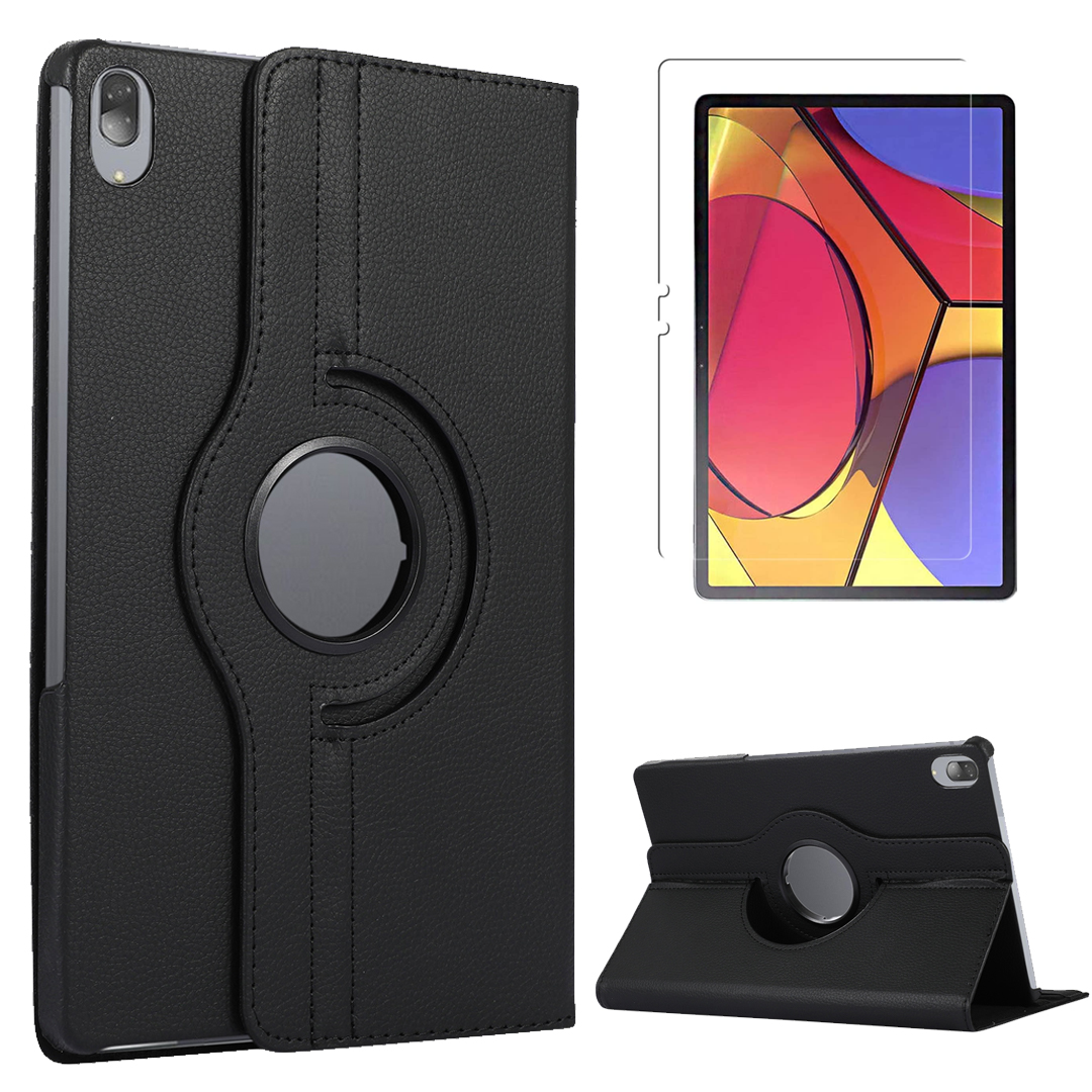 Case2go - Tablet hoes geschikt voor Lenovo Tab P11 - Draaibare Book Case + Screenprotector - 11 inch - Zwart afbeelding