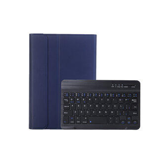 Case2go Case2go - Bluetooth Toetsenbord Hoes geschikt voor de Apple iPad Mini 2021 - QWERTY - iPad Hoes met Stylus Pen Houder - Donker Blauw