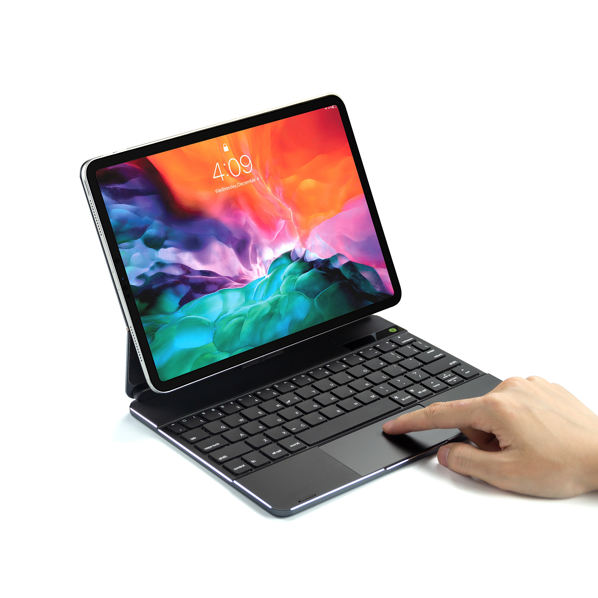 Een hekel hebben aan helpen Conclusie Case2go Bluetooth Toetsenbord hoes geschikt voor Apple iPad Pro 12.9  (2018/2020/2021) - Magnetic Keyboard Case met RGB Verlichting en Keypad -  Grijs | Case2go.nl