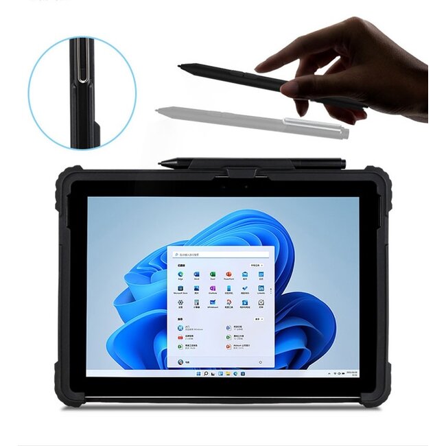 Hoes geschikt voor Microsoft Surface Go 1/2/3/4 - 10.5 Inch - Verstelbaar - Compatible met Toetsenbord - Stylus Houder - Zwart