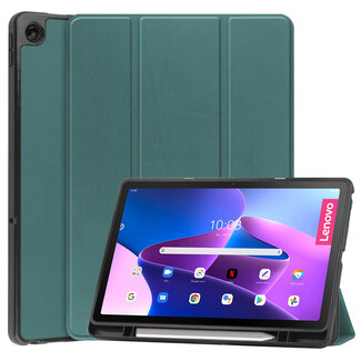 Case2go Case2go - Tablet Hoes geschikt voor Lenovo Tab M10 Plus (3rd Gen) - Tri-Fold Book Case - Pencil Houder - Met Auto Sleep/Wake functie - Groen