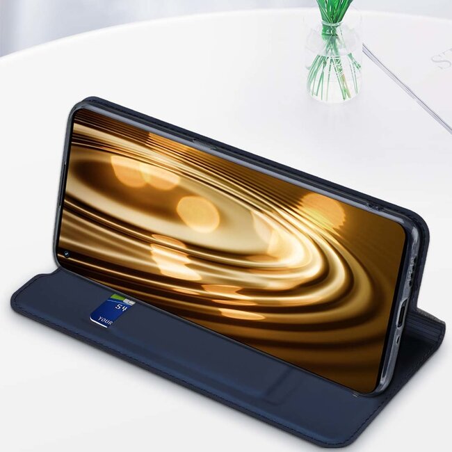 Dux Ducis Skin Pro Series - hoesje geschikt voor Realme GT 2 - Portemonnee Blauw