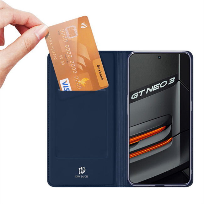 Dux Ducis - Telefoon Hoesje geschikt voor Realme GT Neo 3 - Skin Pro Book Case - Donker Blauw