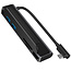 USB C Hub - 6 in 1 TYPE-C to HDMI - Resolutie 4K 30hz - Aluminium - Zwart