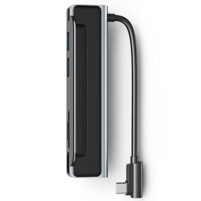 USB C Hub - 6 in 1 TYPE-C to HDMI - Resolutie 4K 30hz - Aluminium - Zwart