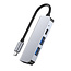 Case2go - USB Hub - 4 in 1 - Type C naar HDMI - Grijs