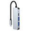 Case2go - USB Hub - 4 in 1 - Type C naar HDMI - Grijs