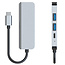 Case2go - USB Hub - 4 in 1 - Type C naar HDMI - Grijs