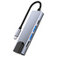 Case2go - USB 5 in1 - Type c naar HDMI - Aluminium - Grijs