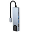 Case2go - USB 5 in1 - Type c naar HDMI - Aluminium - Grijs