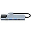Case2go - USB 5 in1 - Type c naar HDMI - Aluminium - Grijs