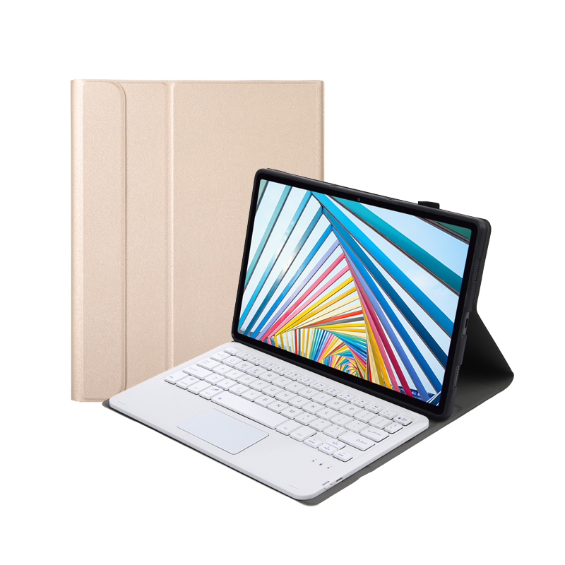 Toetsenbord hoes geschikt voor Lenovo M10 Plus (3de Generatie) 10.6 inch - Bluetooth Functie - Touchpad - Goud afbeelding