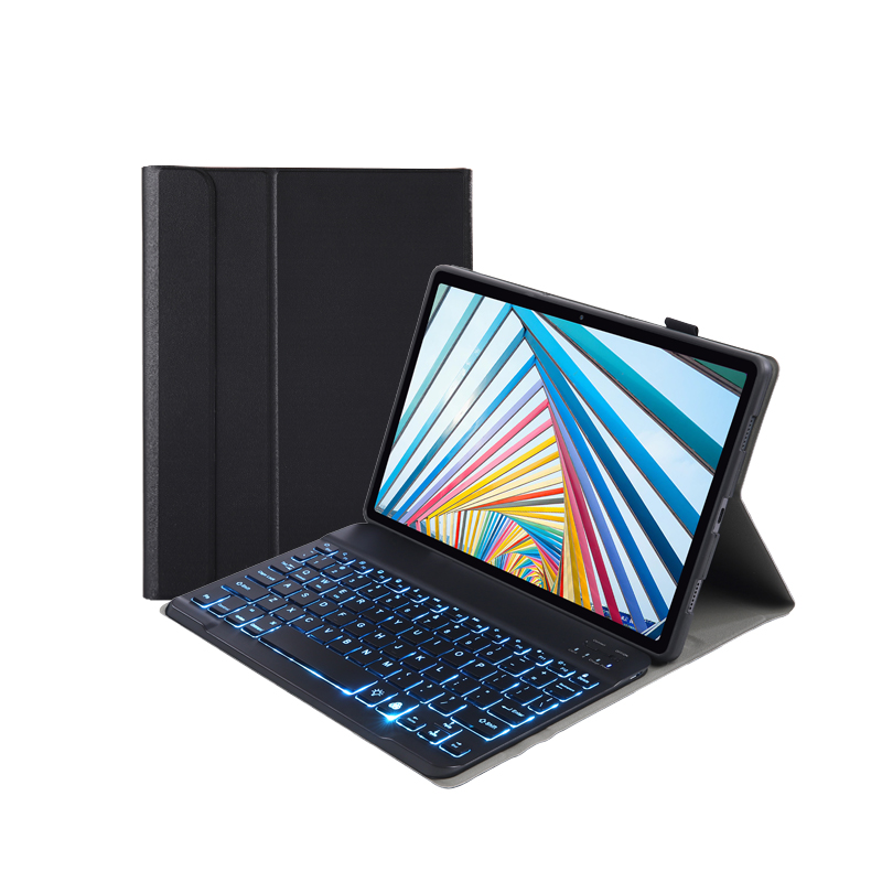 Toetsenbord hoes geschikt voor Lenovo M10 Plus (3de Generatie) 10.6 inch - Bluetooth Functie -  Backlight Toetsen - Zwart afbeelding