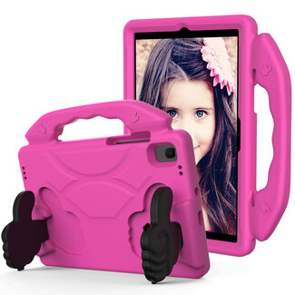 Case2go Tablet hoes geschikt voor Lenovo Tab M10 Plus (2de generatie) - 10.3 inch (TB-X606) - Schokbestendige case met handvat - Thumbs Kids Cover - Magenta