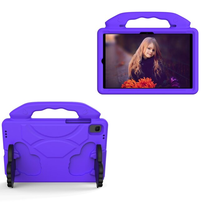 Tablet hoes geschikt voor Huawei MatePad 10.4 (2022/2020) - Schokbestendige case met handvat - Thumbs Kids Cover - Paars