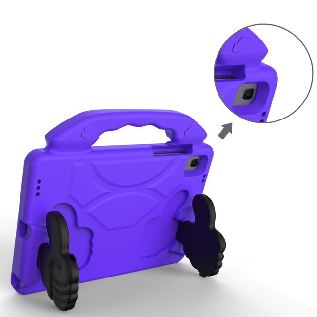 Tablet hoes geschikt voor Huawei MatePad 10.4 (2022/2020) - Schokbestendige case met handvat - Thumbs Kids Cover - Paars
