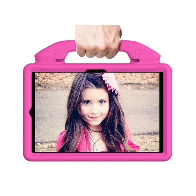 Tablet hoes geschikt voor Huawei MatePad 10.4 (2022/2020) - Schokbestendige case met handvat - Thumbs Kids Cover - Magenta